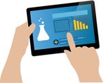Alternative zu Tierversuchen: computergesteuerte Simulationen. Hier: Blick auf Medizin-Symbole am Bildschirm
